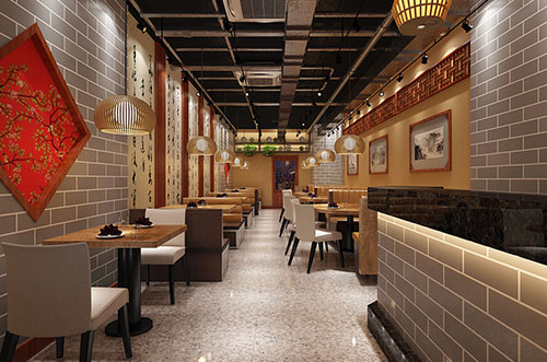 青海传统中式餐厅餐馆装修设计效果图