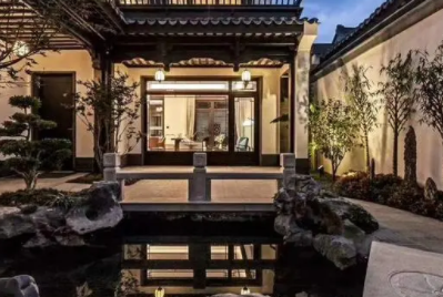 青海现代中式别墅的庭院设计如此美丽